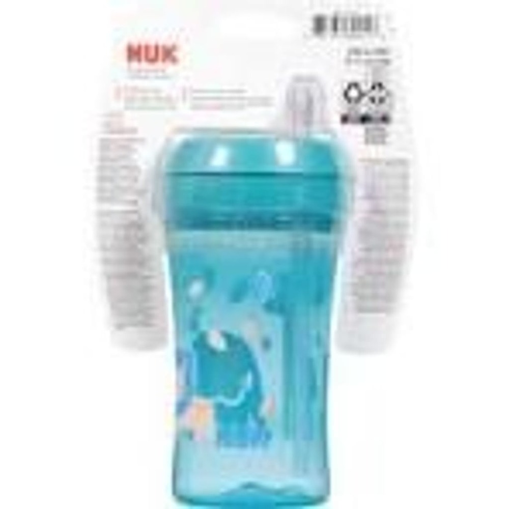NUK EasyStraw 10oz Toddler Cup, 12+ Months, Blue/Teal Animals